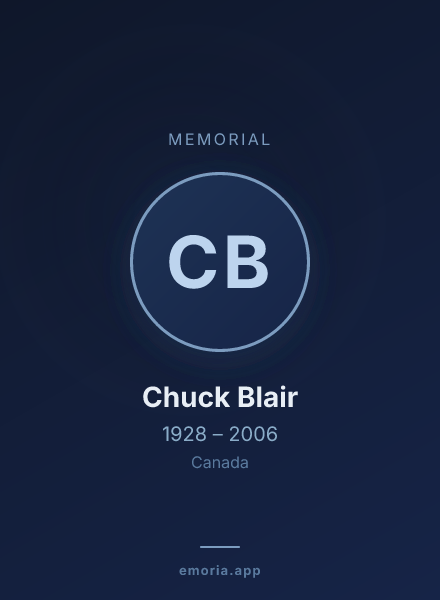 Memorial portrait of Chuck Blair
