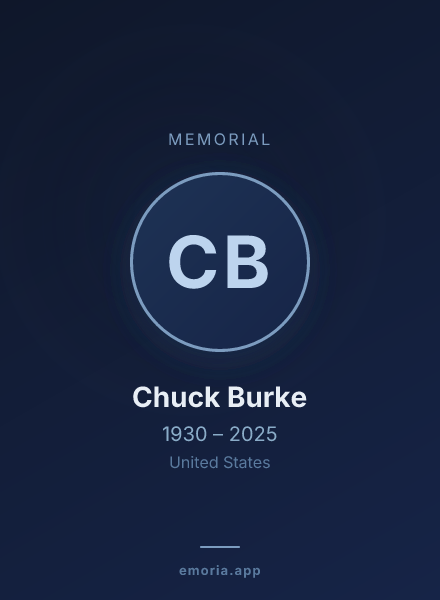 Memorial portrait of Chuck Burke
