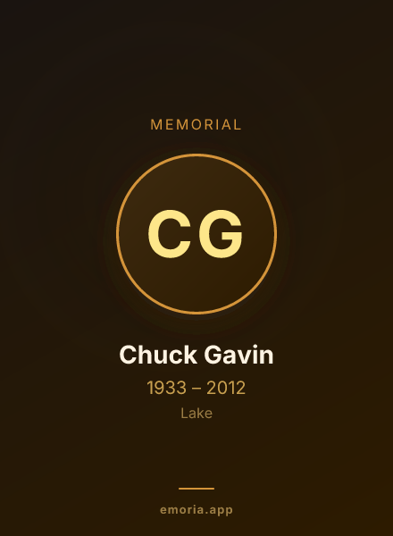 Memorial portrait of Chuck Gavin