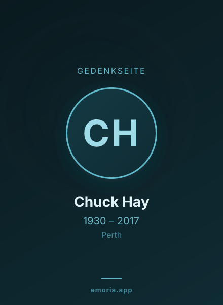Gedenkportrait von Chuck Hay
