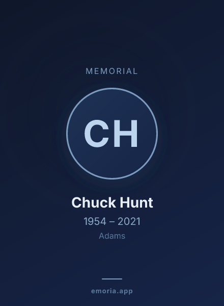 Memorial portrait of Chuck Hunt