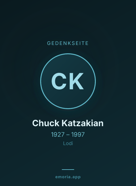 Gedenkportrait von Chuck Katzakian
