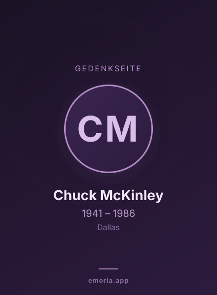 Gedenkportrait von Chuck McKinley