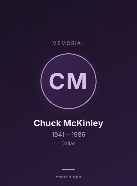 Memorial portrait of Chuck McKinley