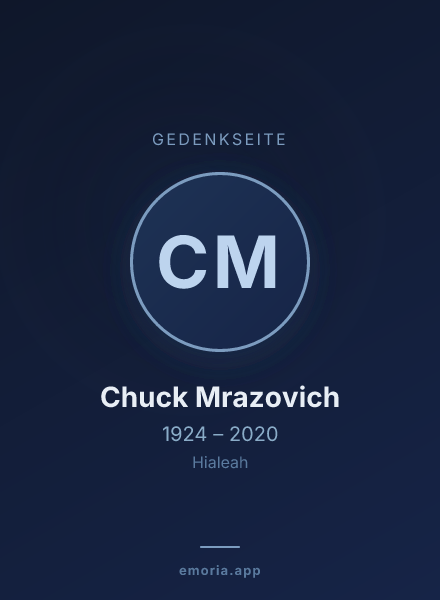 Gedenkportrait von Chuck Mrazovich