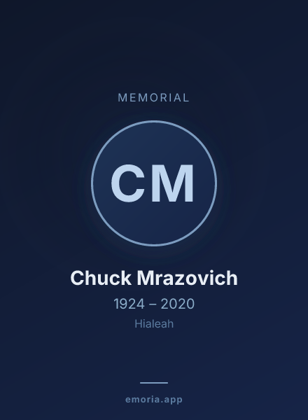 Memorial portrait of Chuck Mrazovich