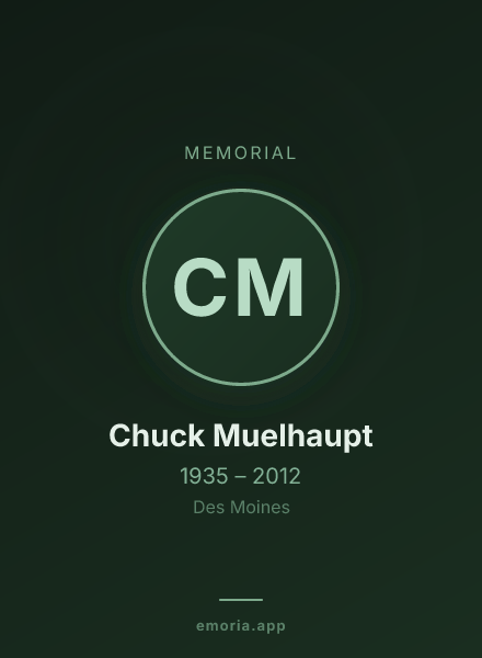 Memorial portrait of Chuck Muelhaupt