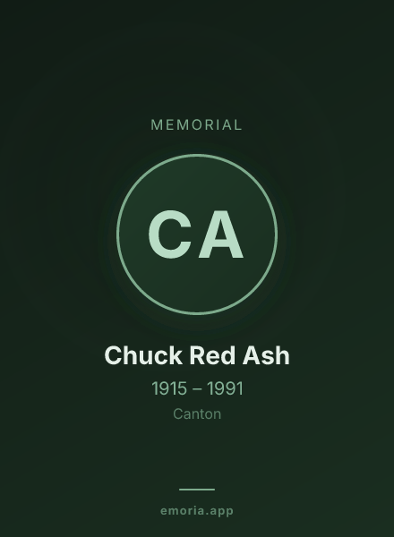Memorial portrait of Chuck Red Ash