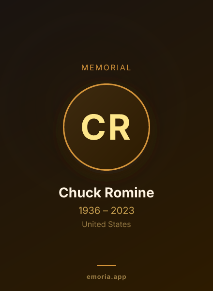 Memorial portrait of Chuck Romine