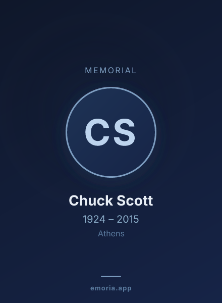 Memorial portrait of Chuck Scott