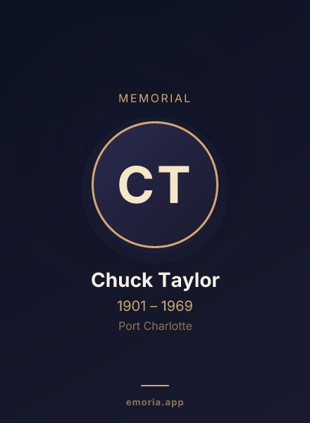 Memorial portrait of Chuck Taylor