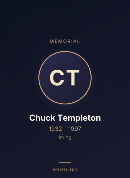Memorial portrait of Chuck Templeton