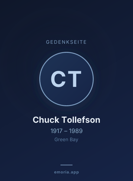 Gedenkportrait von Chuck Tollefson