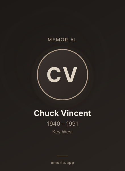Memorial portrait of Chuck Vincent