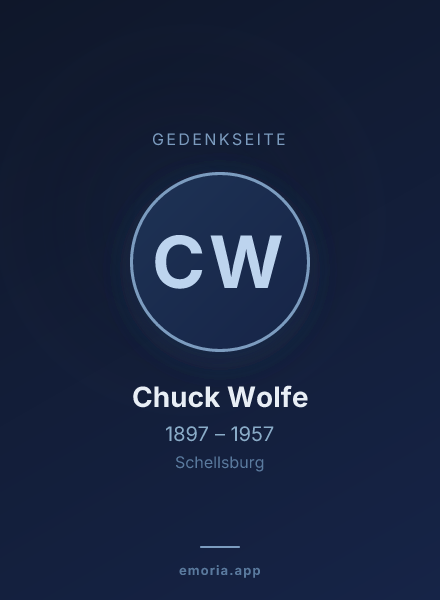 Gedenkportrait von Chuck Wolfe