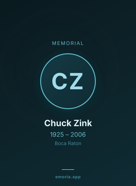Memorial portrait of Chuck Zink