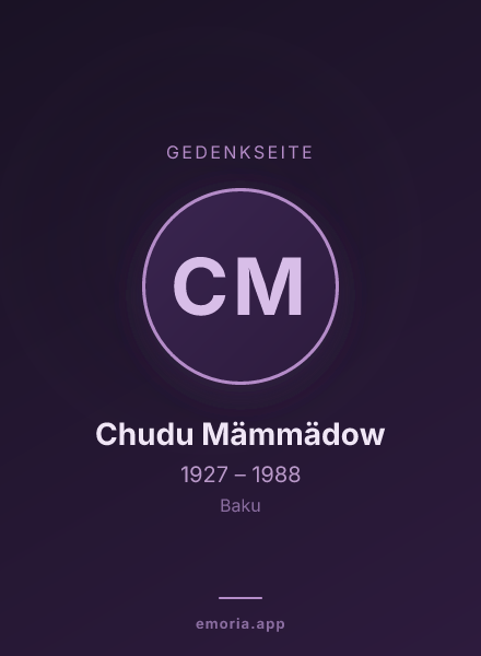 Gedenkportrait von Chudu Mämmädow