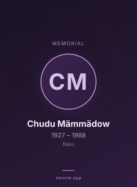 Memorial portrait of Chudu Mämmädow