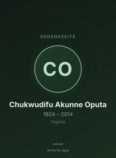 Gedenkportrait von Chukwudifu Akunne Oputa