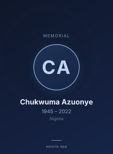 Memorial portrait of Chukwuma Azuonye