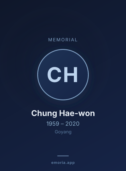 Memorial portrait of Chung Hae-won