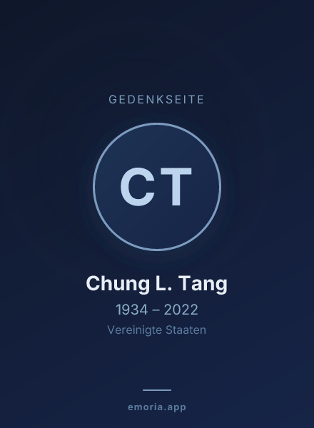 Gedenkportrait von Chung L. Tang