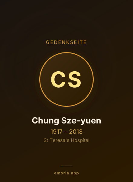 Gedenkportrait von Chung Sze-yuen