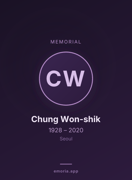 Memorial portrait of Chung Won-shik