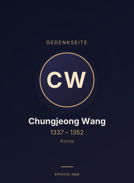 Gedenkportrait von Chungjeong Wang