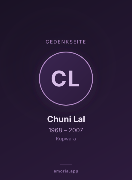 Gedenkportrait von Chuni Lal