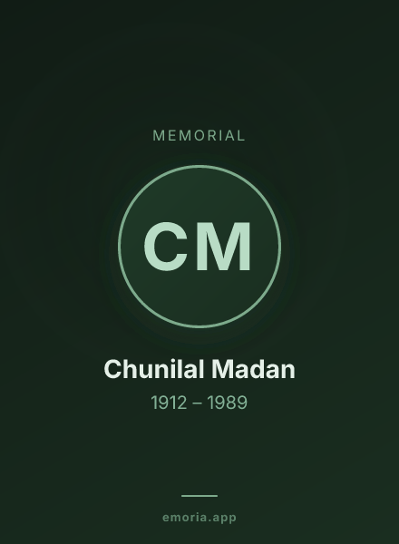 Memorial portrait of Chunilal Madan