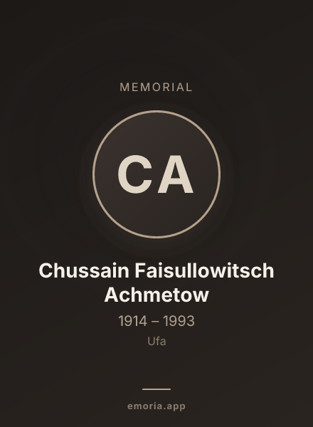Memorial portrait of Chussain Faisullowitsch Achmetow
