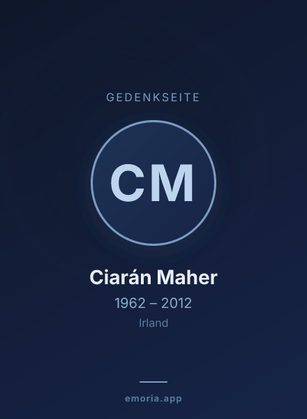 Gedenkportrait von Ciarán Maher