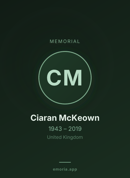 Memorial portrait of Ciaran McKeown