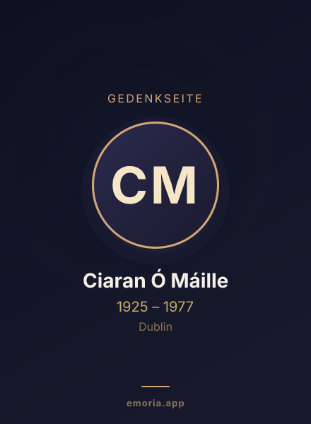 Gedenkportrait von Ciaran Ó Máille
