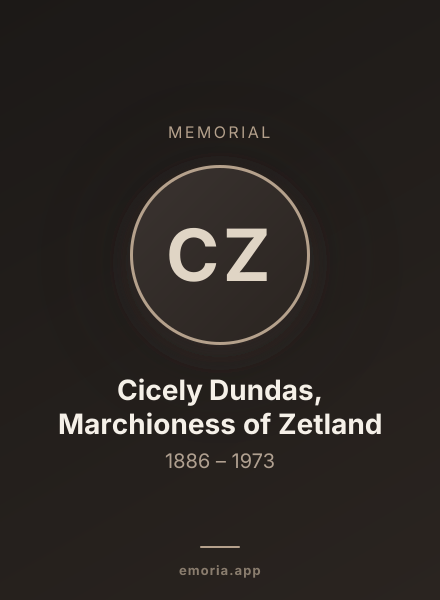 Memorial portrait of Cicely Dundas, Marchioness of Zetland