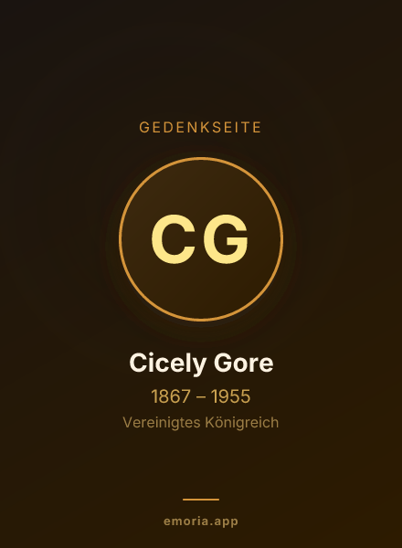 Gedenkportrait von Cicely Gore