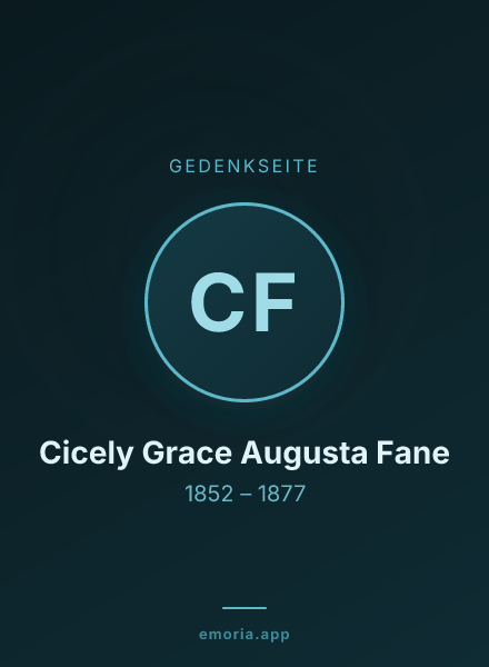 Gedenkportrait von Cicely Grace Augusta Fane