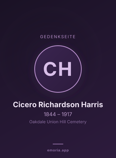 Gedenkportrait von Cicero Richardson Harris