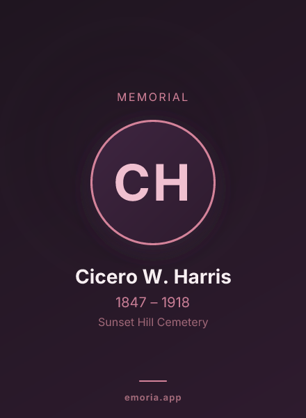 Memorial portrait of Cicero W. Harris