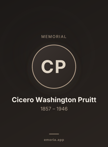 Memorial portrait of Cicero Washington Pruitt