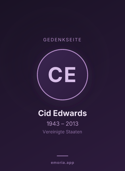 Gedenkportrait von Cid Edwards
