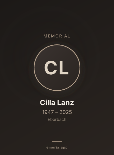 Memorial portrait of Cilla Lanz