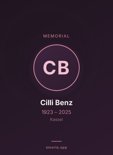 Memorial portrait of Cilli Benz