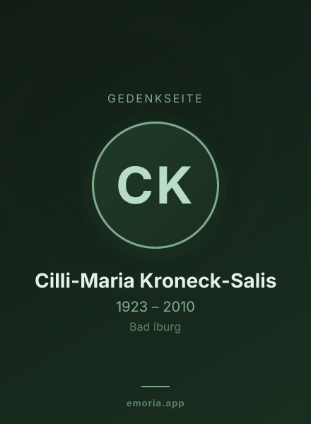 Gedenkportrait von Cilli-Maria Kroneck-Salis