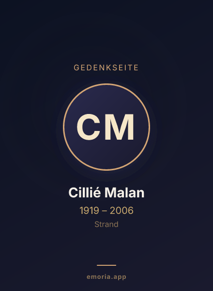 Gedenkportrait von Cillié Malan