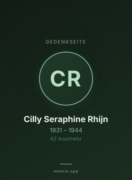Gedenkportrait von Cilly Seraphine Rhijn