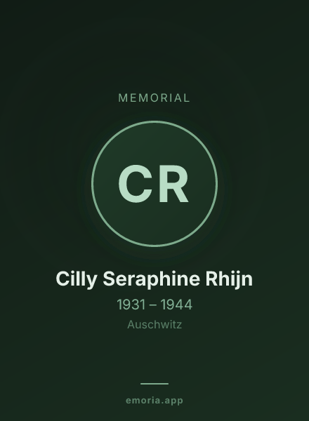 Memorial portrait of Cilly Seraphine Rhijn