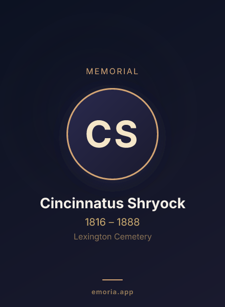 Memorial portrait of Cincinnatus Shryock