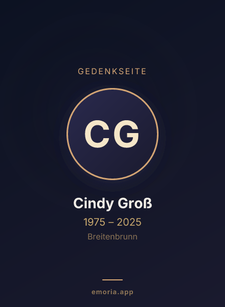 Gedenkportrait von Cindy Groß